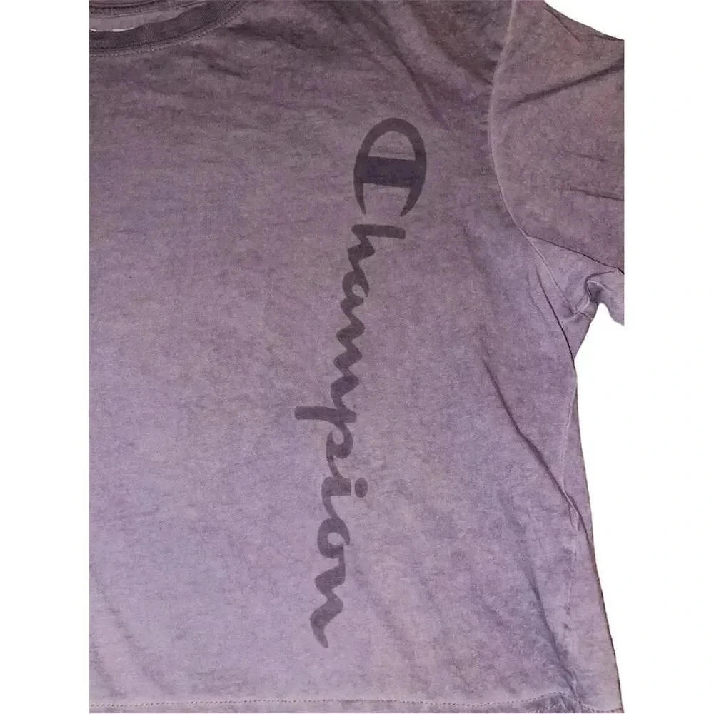 Champion Women's XL Cropped Short Sleeve T-Shirt dusty Purple Casual Summer - Picture 10 of 11